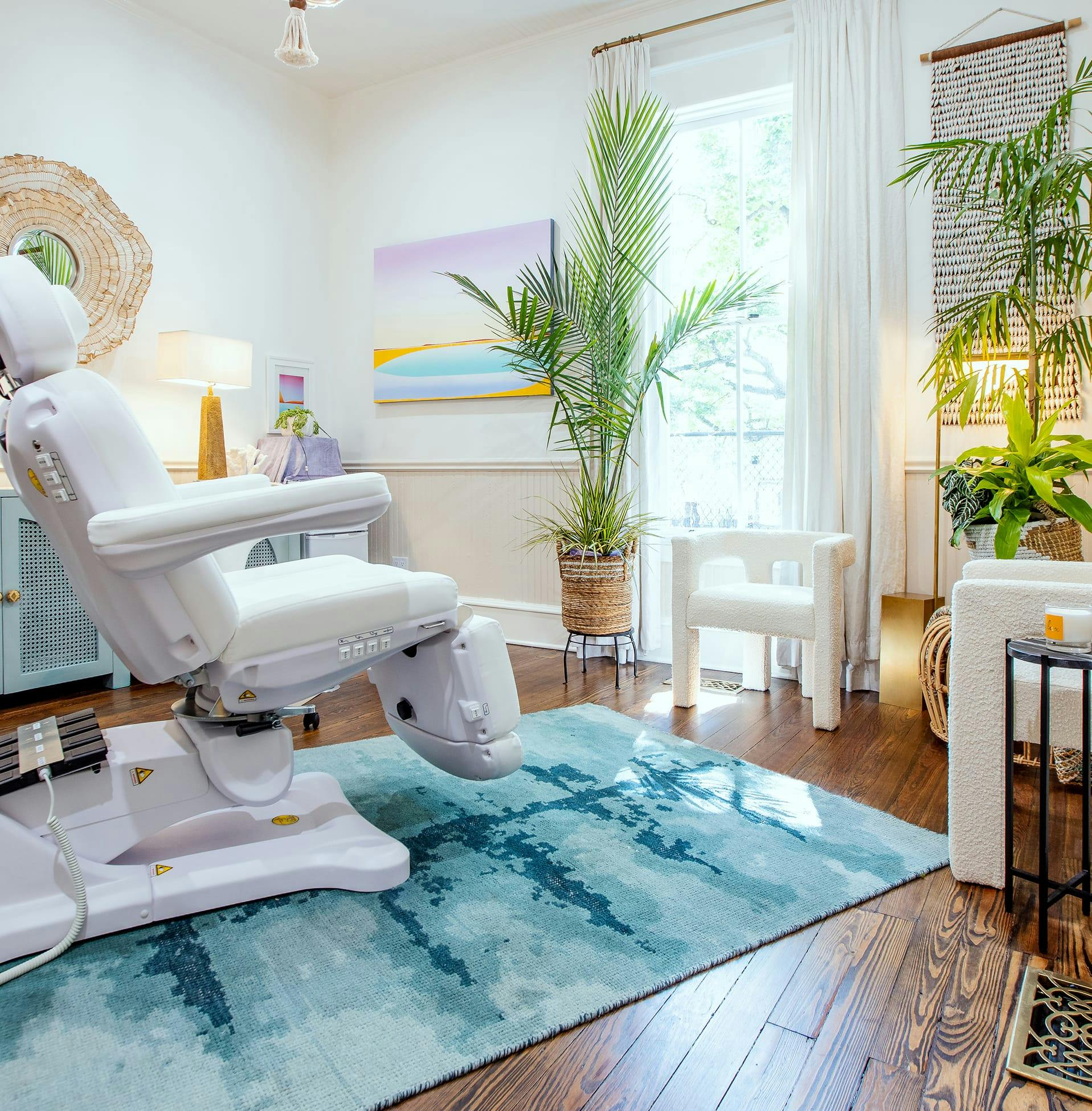 An exam chair in a treatment room