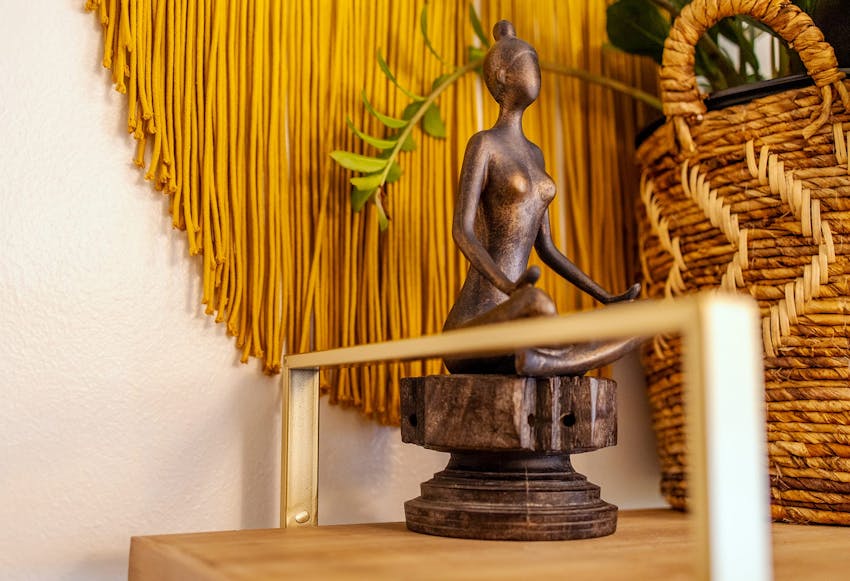 A small statue on a table