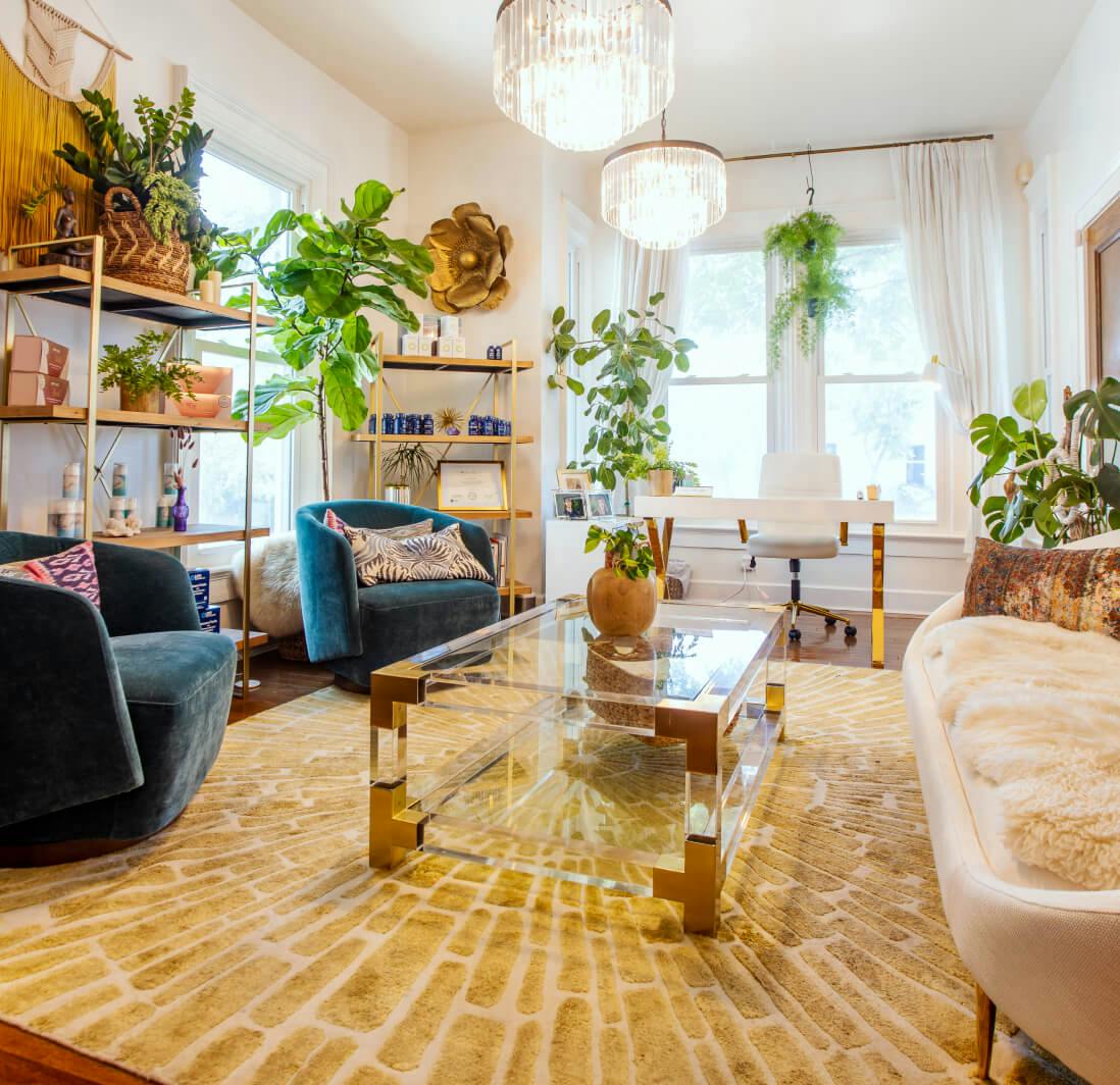 Waiting room at Saving Face Austin