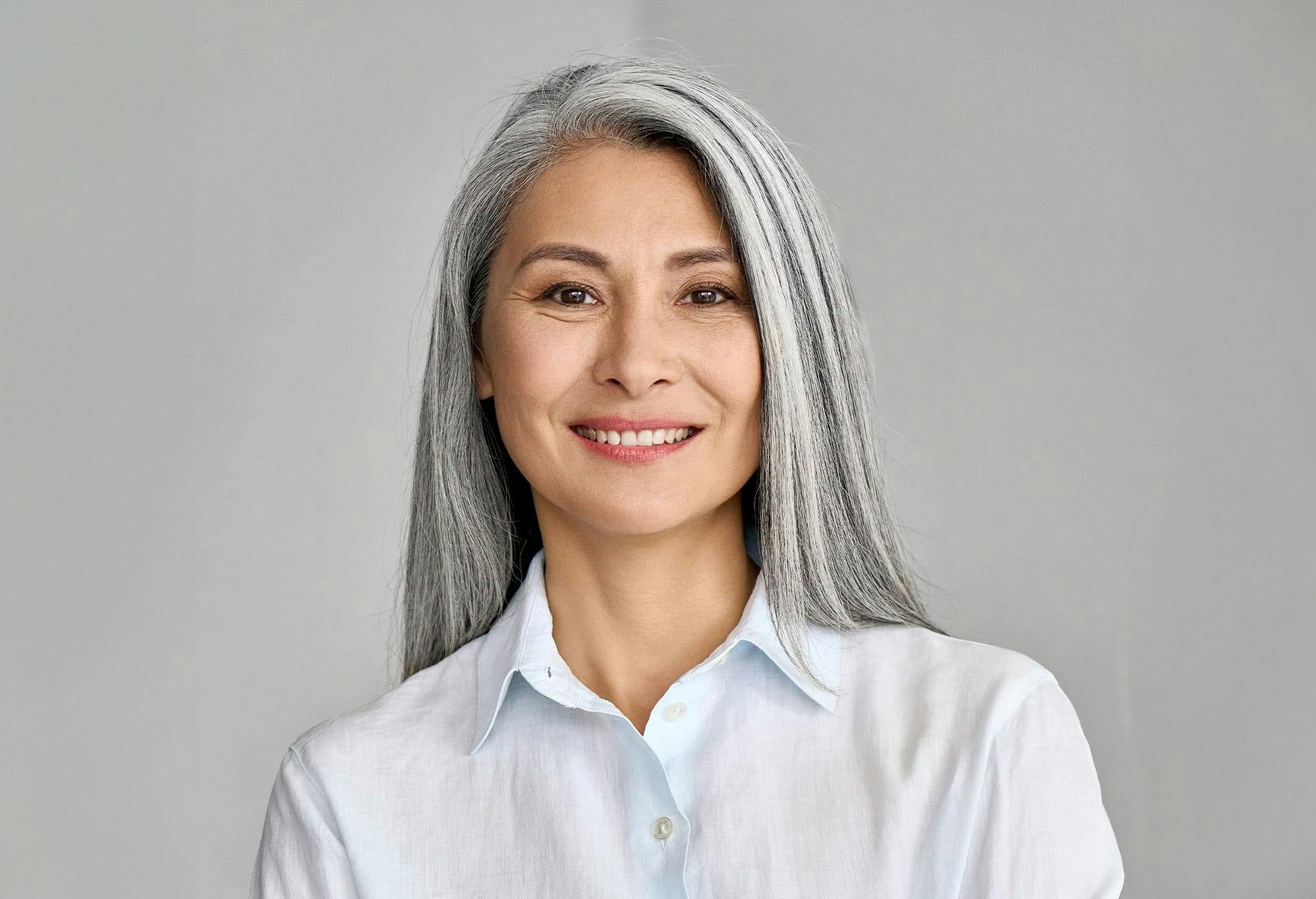 older woman smiling