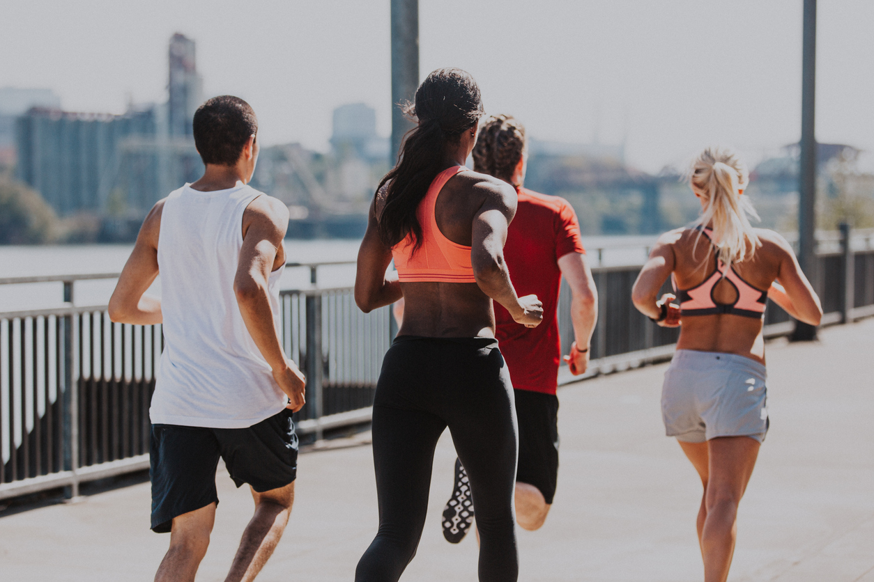 athletes running