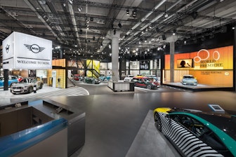 Picture: MINI is betting on an urban vintage look for its 1,200 square meter trade fair booth.