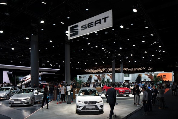 Foto: En la realización del stand de Seat fueron necesarias, sobre todo, las competencias de los especialistas en estáti