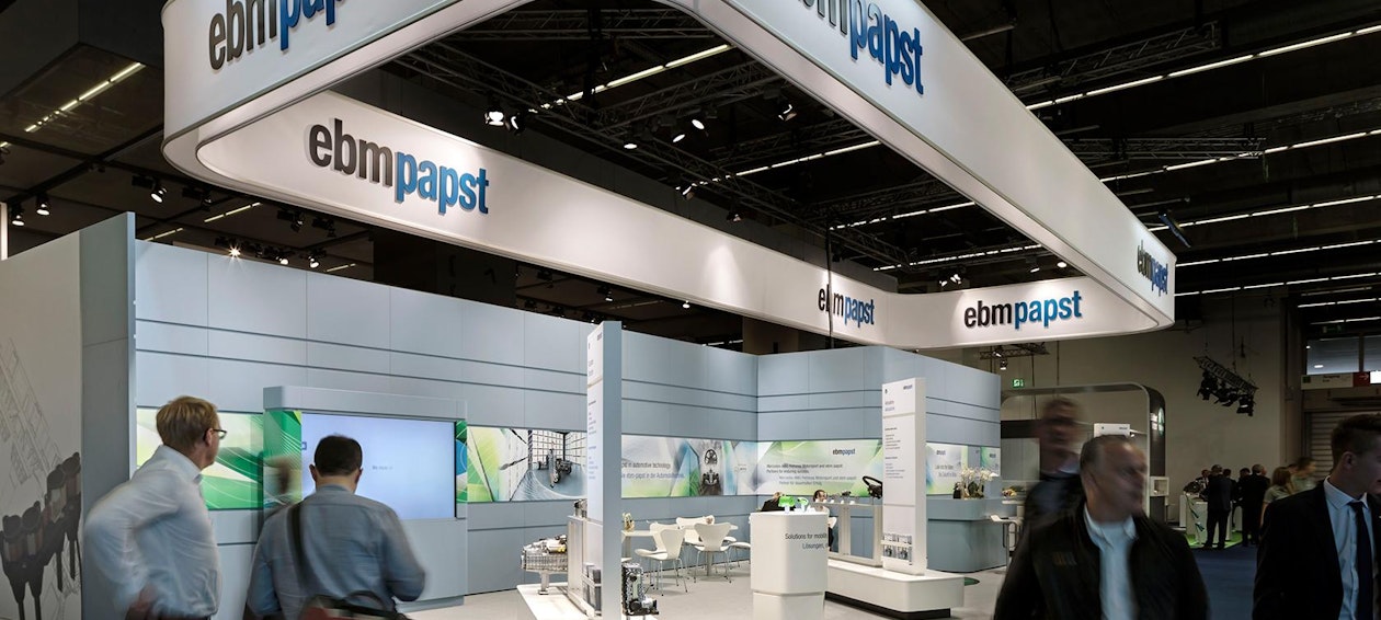 Picture: The modular exhibition stand kit specially developed for ebm-papst was also used at this year’s IAA. Picture: The modular exhibition stand kit specially developed for ebm-papst was also used at this year’s IAA.