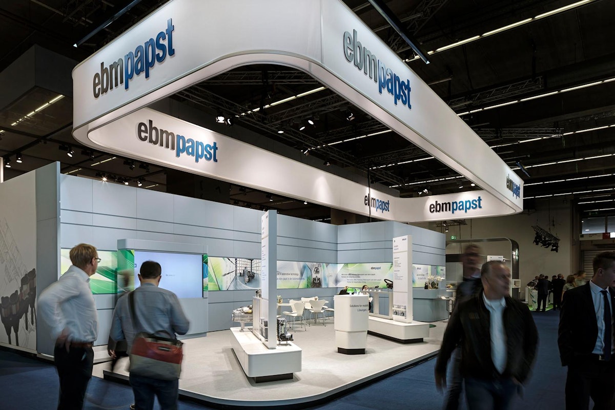Picture: The modular exhibition stand kit specially developed for ebm-papst was also used at this year’s IAA.
