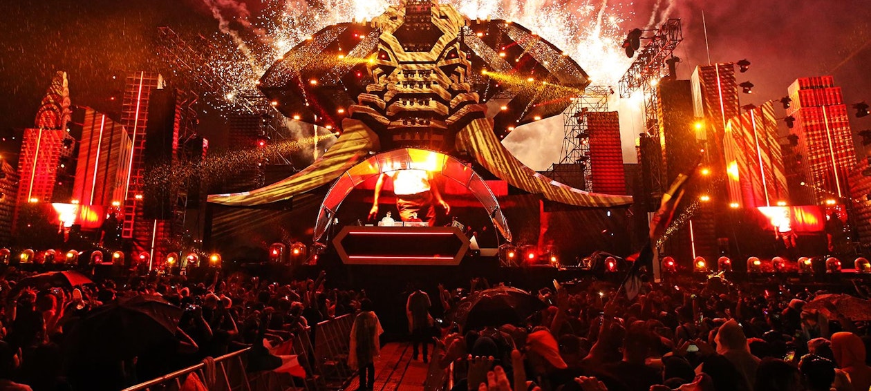 Picture: The Electric Zoo Festival was downright wild again this year: A gigantic, 21-meter high elephant head dominated the main stage. Picture: A gigantic, 21-meter high elephant head dominated the main stage of the Electric Zoo Festival 2017.
