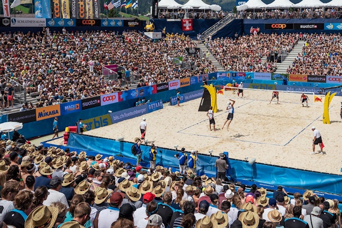 The arena was located in the center of Gstaad