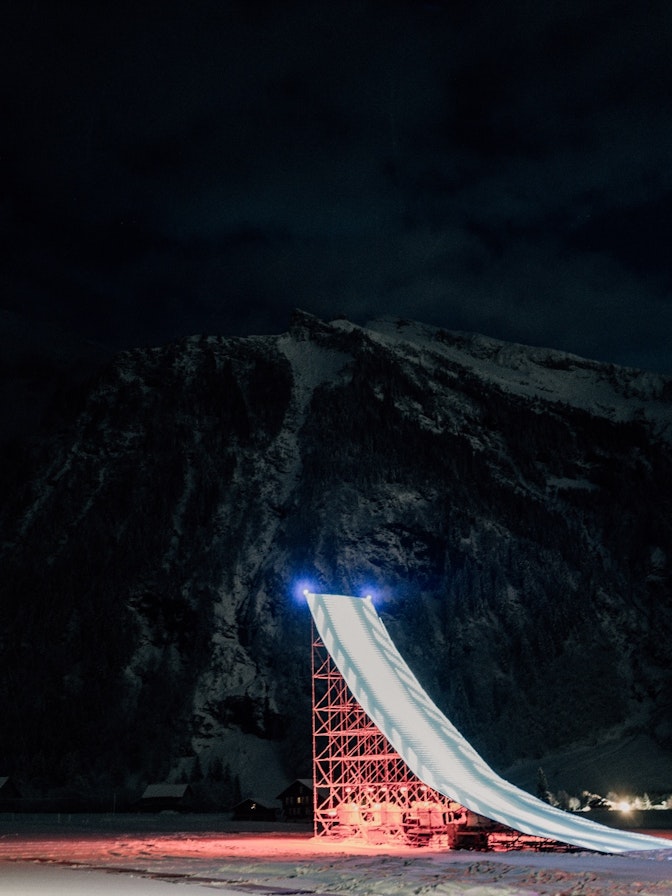 Die Bodenstation „The Ramp“ in Engelberg Die Bodenstation „The Ramp“ in Engelberg