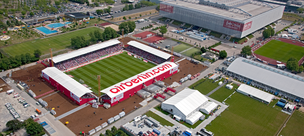 Temporary stadium airberlin world Fortuna Düsseldorf, 2011 Temporary stadium airberlin world Fortuna Düsseldorf, 2011