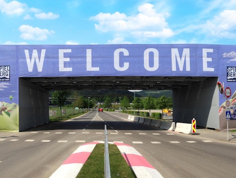 Image: For the Formula 1 Austrian Grand Prix in Spielberg, NUSSLI realized several grandstands, bridges, and an archway. Image: For the Formula 1 Austrian Grand Prix in Spielberg, NUSSLI realized several grandstands, bridges, and an archway.