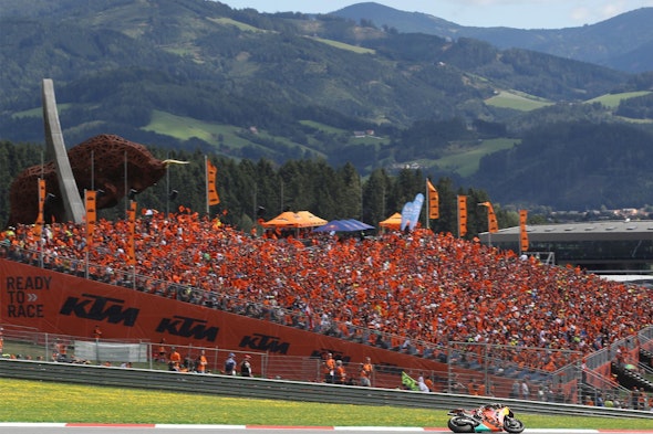 Image: For the Austrian MotoGP in Spielberg, NUSSLI realized the “Center” grandstand with over 8,200 seats, as well as f