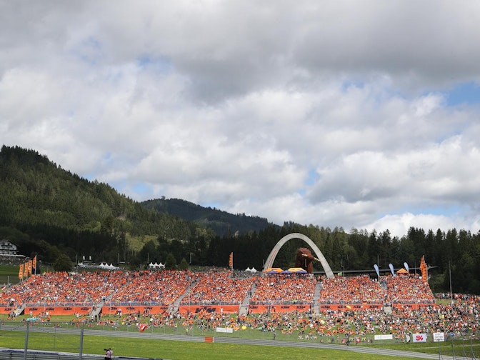 Image: For the Austrian MotoGP in Spielberg, NUSSLI realized the “Center” grandstand with over 8,200 seats, as well as four additional grandstand installations along the circuit. Image: For the Austrian MotoGP in Spielberg, NUSSLI realized the “Center” grandstand with over 8,200 seats, as well as f