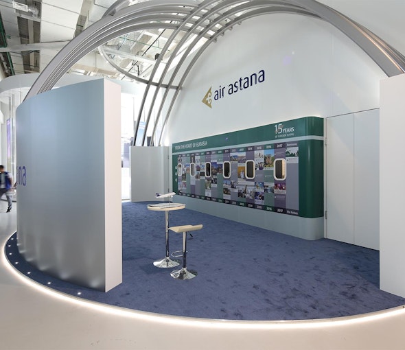 Imagen: Pabellón de Air Astana "Air Astana – A Global Carrier!" en la Expo Astana 2017 Imagen: Pabellón de Air Astana "Air Astana – A Global Carrier!" en la Expo Astana 2017