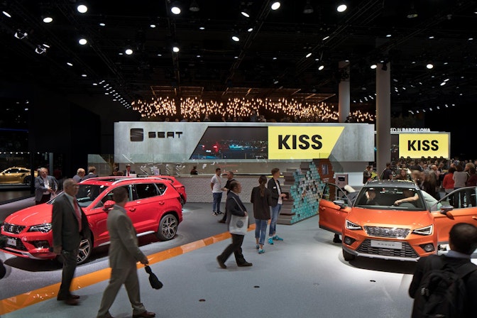 Foto: En la realización del stand de Seat fueron necesarias, sobre todo, las competencias de los especialistas en estáti