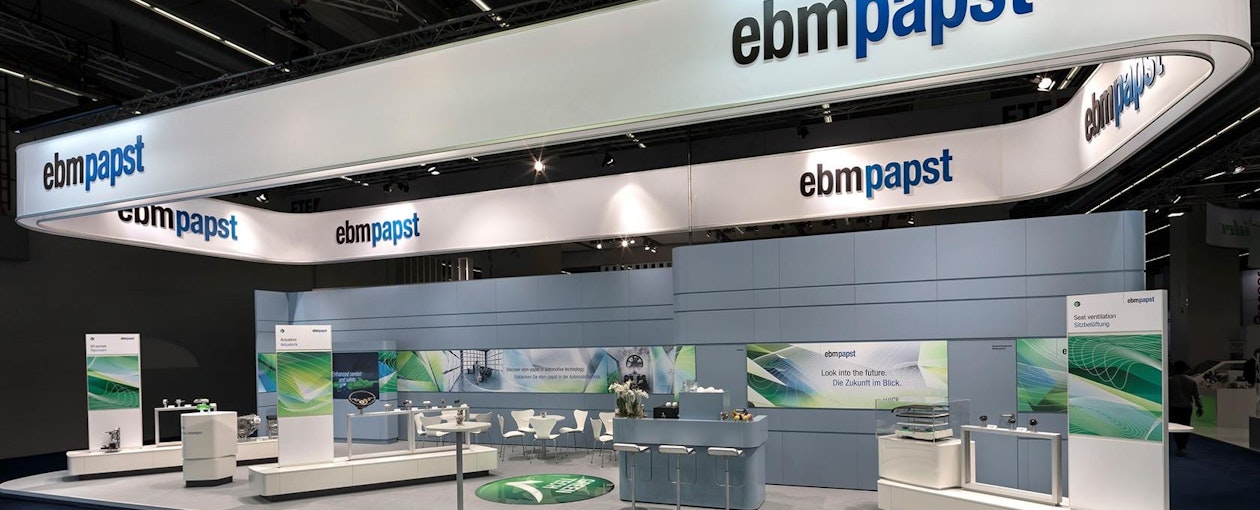 Picture: The modular exhibition stand kit specially developed for ebm-papst was also used at this year’s IAA. Picture: The modular exhibition stand kit specially developed for ebm-papst was also used at this year’s IAA.