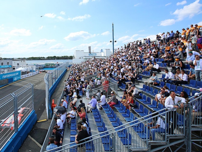 Picture: NUSSLI realized a temporary grandstand for the racing fans, and built camera towers and a pedestrian bridge along the circuit. Picture: NUSSLI realized a temporary grandstand for the racing fans, and built camera towers and a pedestrian bridge alo