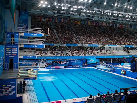 Imagen: Para el 17º Campeonato Mundial de Natación de FINA celebrado en Budapest, NUSSLI amplió el Danube Arena con 9000 asientos más. Imagen: Para el 17º Campeonato Mundial de Natación de FINA celebrado en Budapest, NUSSLI amplió el Danube Arena con 9000