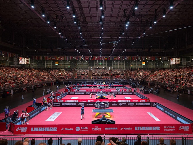 Picture: A total of 8,000 feverish fans created an electrifying mood on the NUSSLI premium grandstands in the Center Court. Picture: A total of 8,000 feverish fans created an electrifying mood on the NUSSLI premium grandstands in the Center Cou