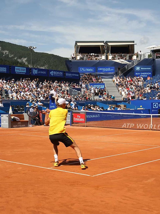 Since 2007 NUSSLI constructed a grandstand arena for the tennis tournament Swiss Open in the city center of Gstaad. Since 2007 NUSSLI constructed a grandstand arena for the tennis tournament Swiss Open in the city center of Gstaad.