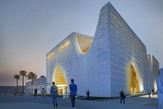 La exposición del pabellón de Kazajstán, Expo 2020