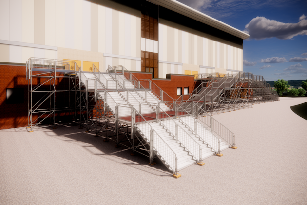 Design and build of temporary facilities (overlay) for the new Sandwell Aquatics Centre in Smethwick near Birmingham, United Kingdom. Design and build of temporary facilities (overlay) for the new Sandwell Aquatics Centre near Birmingham, UK