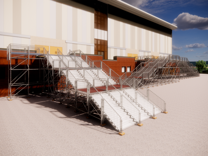 Design and build of temporary facilities (overlay) for the new Sandwell Aquatics Centre in Smethwick near Birmingham, United Kingdom. Design and build of temporary facilities (overlay) for the new Sandwell Aquatics Centre near Birmingham, UK
