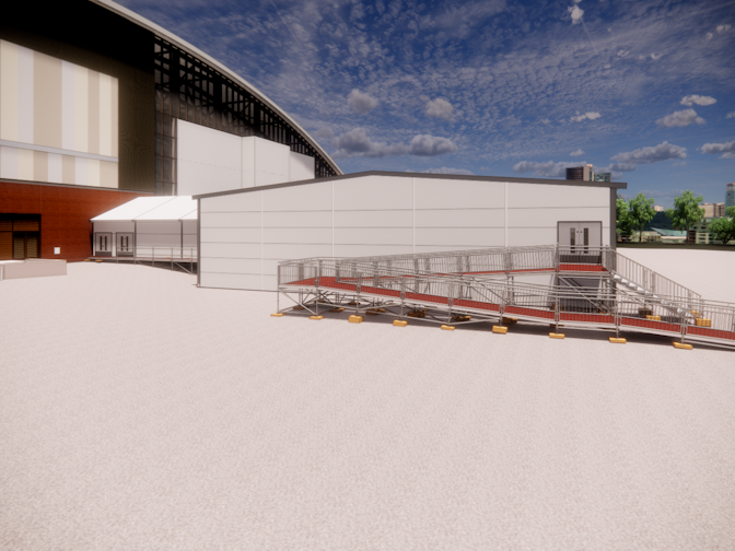 Design and build of temporary facilities (overlay) for the new Sandwell Aquatics Centre in Smethwick near Birmingham, United Kingdom. Design and build of temporary facilities (overlay) for the new Sandwell Aquatics Centre near Birmingham, UK