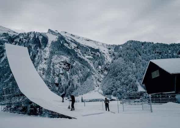 Die Bodenstation „The Ramp“ in Engelberg Die Bodenstation „The Ramp“ in Engelberg