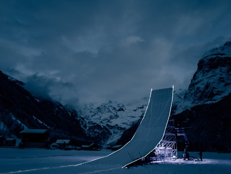 Die Bodenstation „The Ramp“ in Engelberg Die Bodenstation „The Ramp“ in Engelberg