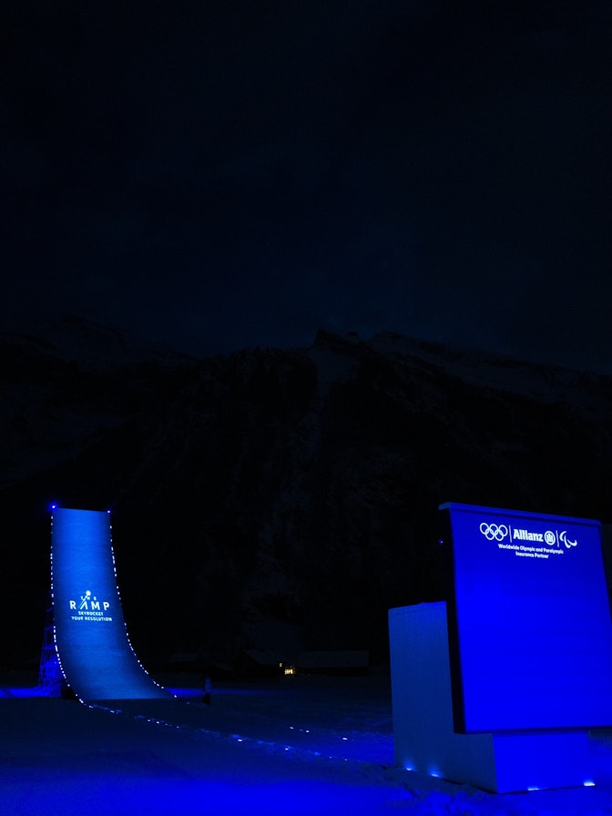 Die Bodenstation „The Ramp“ in Engelberg Die Bodenstation „The Ramp“ in Engelberg