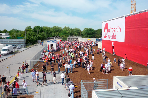 Temporary stadium airberlin world Fortuna Düsseldorf, 2011 Temporary stadium airberlin world Fortuna Düsseldorf, 2011