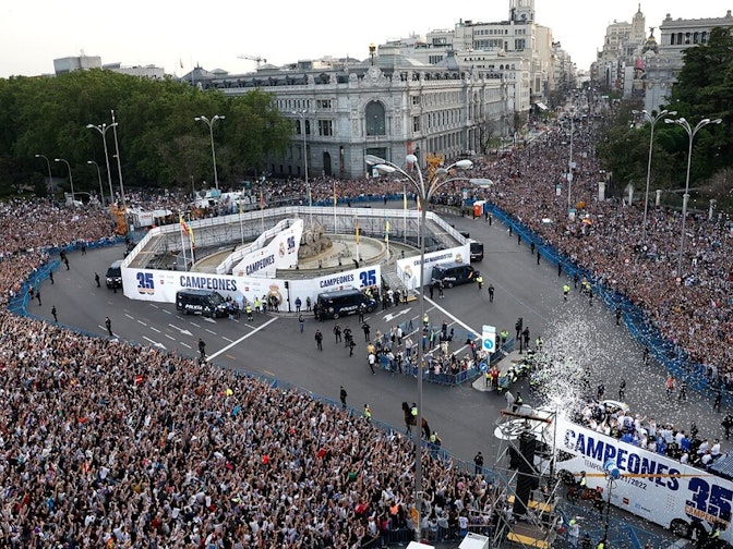 Spanischer Fussballmeister-Feier Real Madrid Spanischer Fussballmeister-Feier Real Madrid