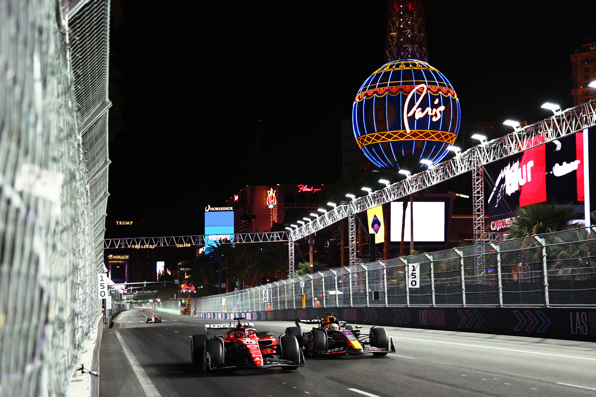 Grandstands and platforms for the race in Las Vegas