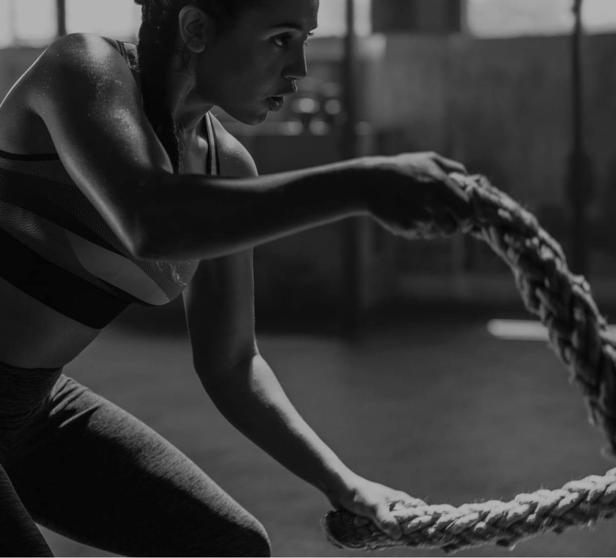 woman exercising with rope
