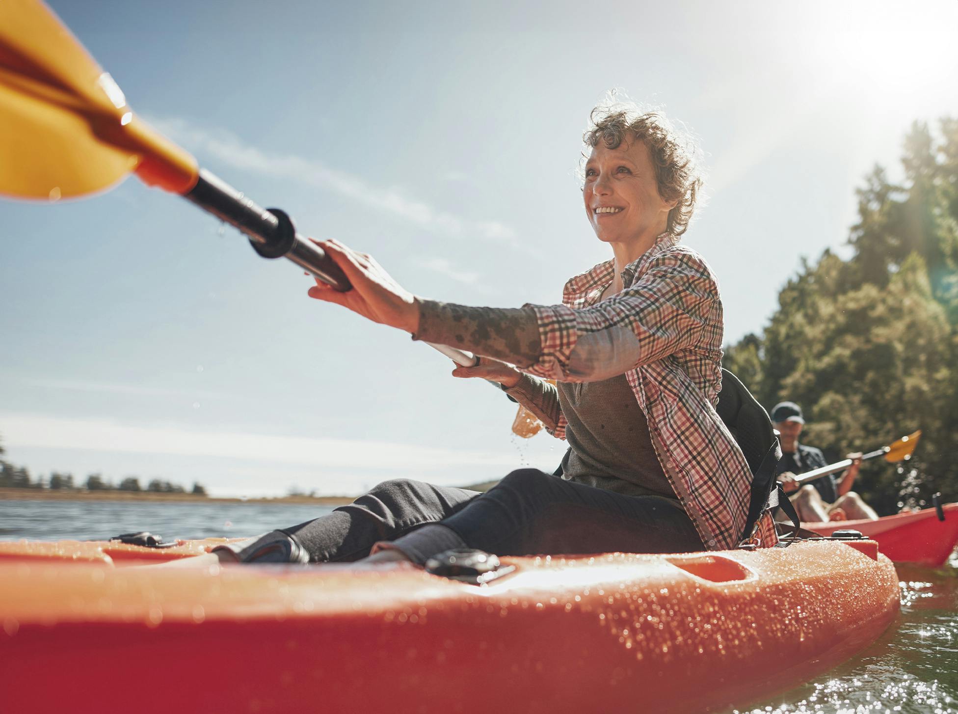 woman in a kayak