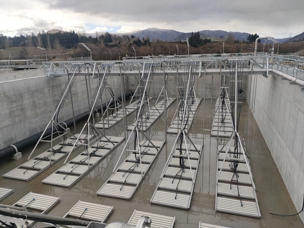 Secondary wastewater treatment aeration system supporting biological treatment at Shotover wastewater treatment plant Secondary wastewater treatment aeration system supporting biological treatment at Shotover wastewater treatment plant