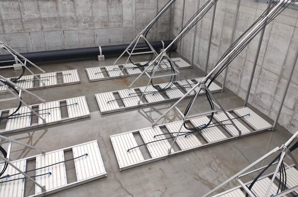 Wastewater treatment aeration system operating at Shotover Wastewater Treatment Plant Wastewater treatment aeration system operating at Shotover Wastewater Treatment Plant