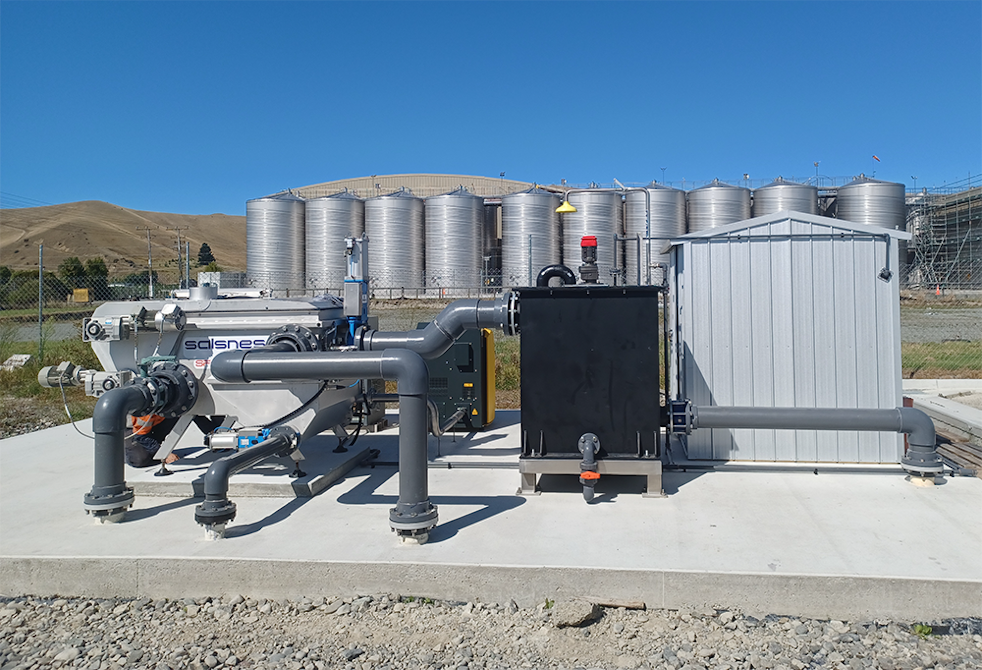 Salsnes filter used for primary wastewater screening and solids removal Salsnes filter used for primary wastewater screening and solids removal