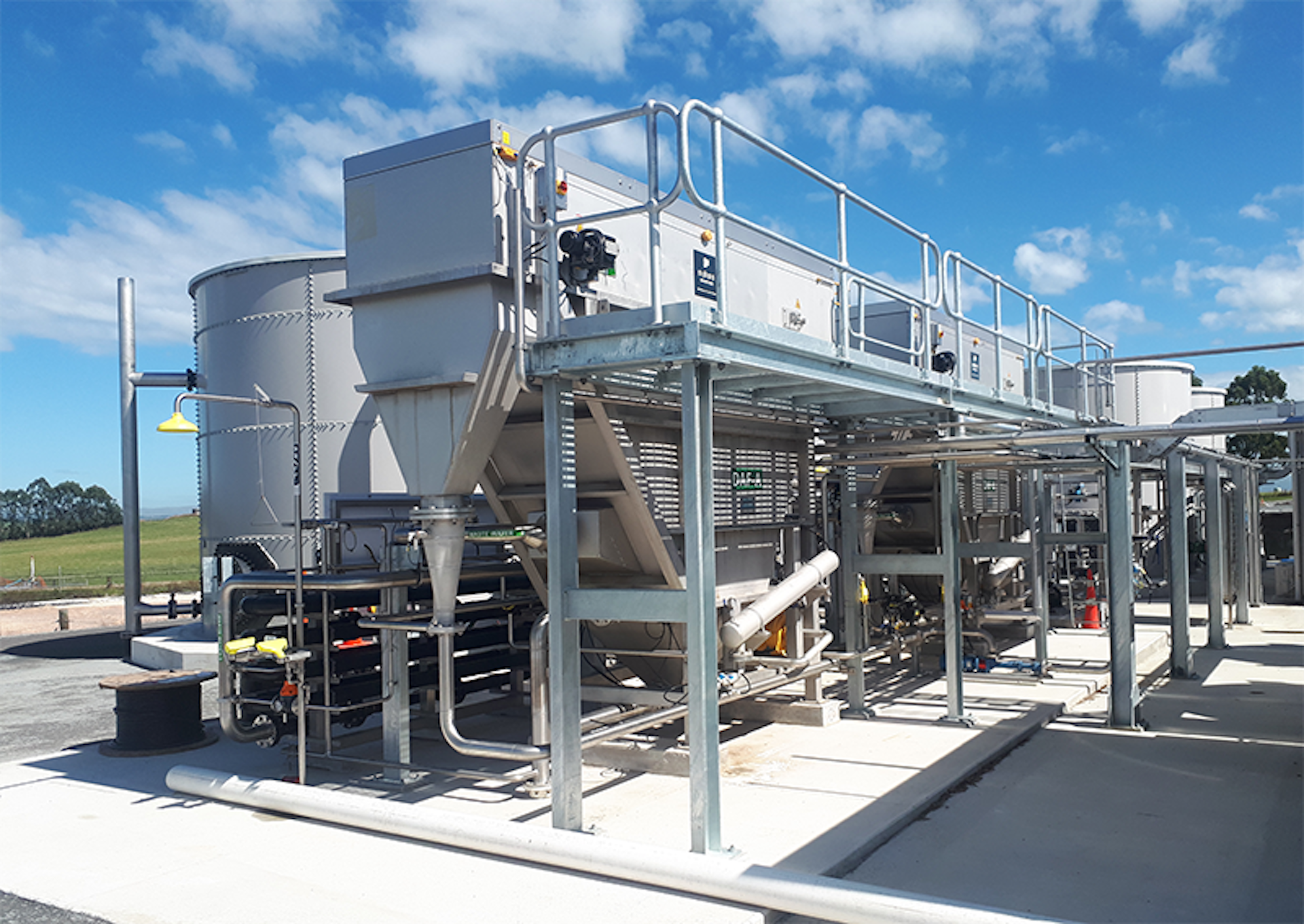 DAF system used for primary wastewater treatment at industrial facility DAF system used for primary wastewater treatment at industrial facility