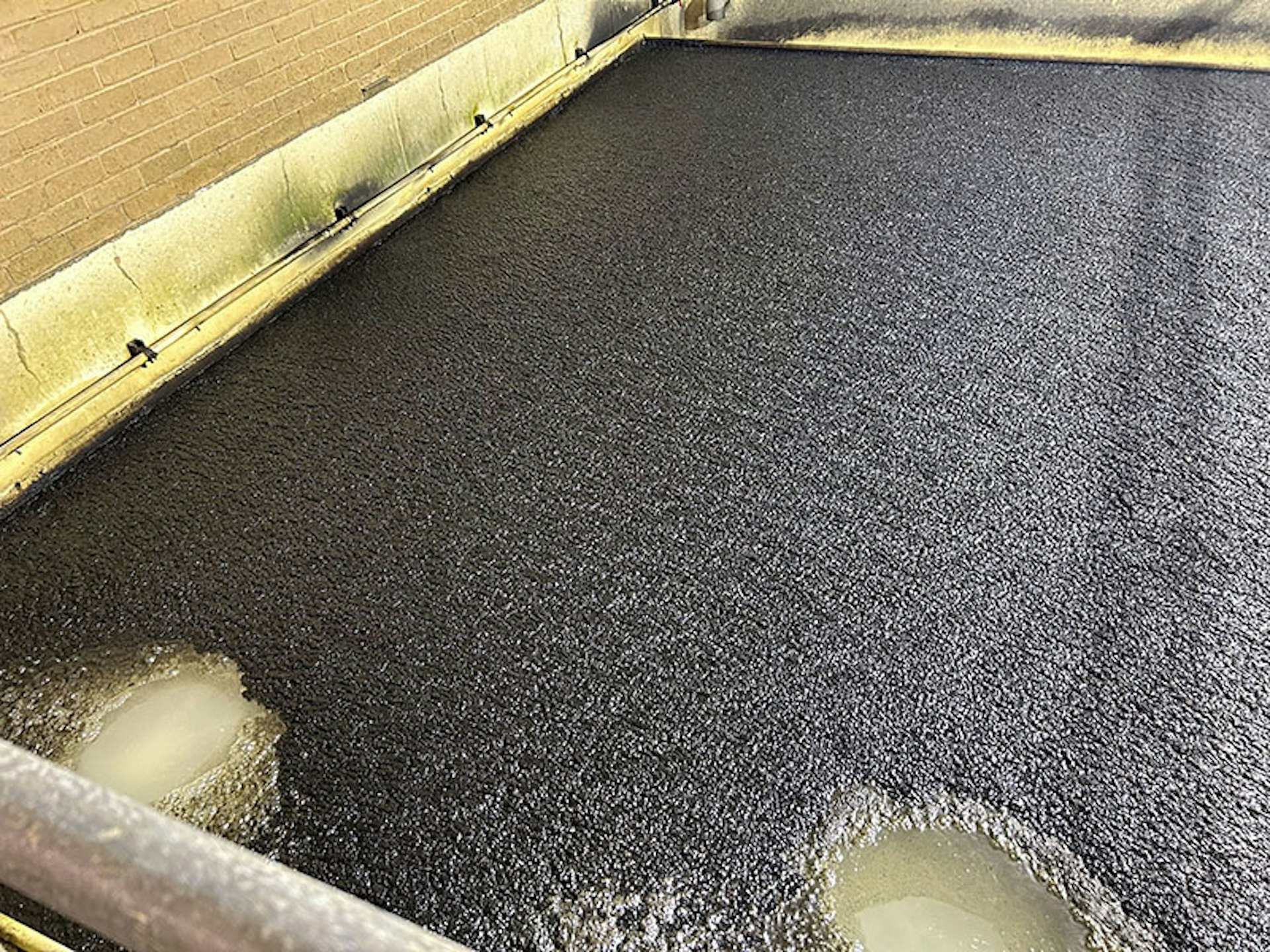 Surface flotation layer within DAFF process tank at Lance Creek Surface flotation layer within DAFF process tank at Lance Creek