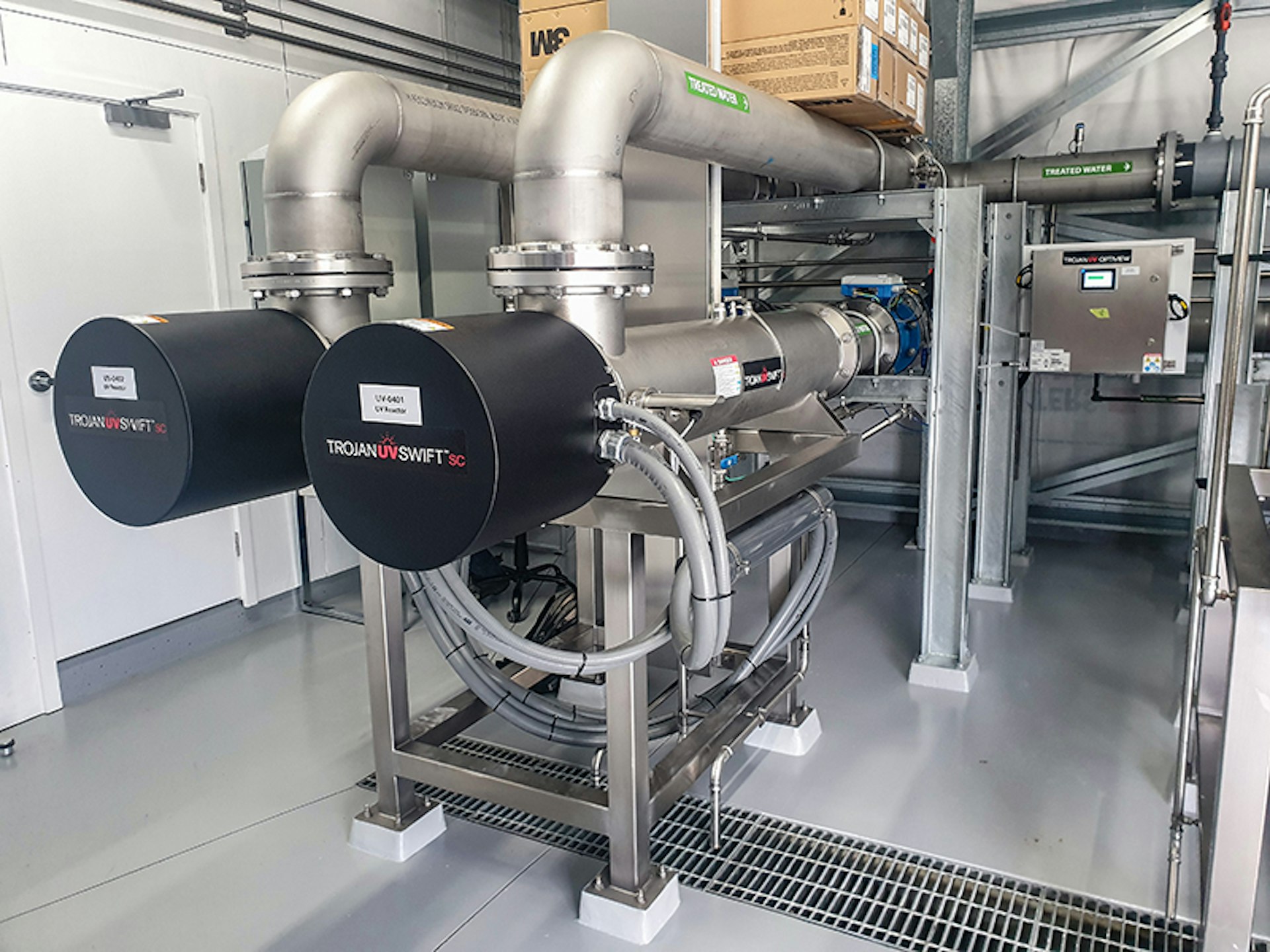 UV disinfection system forming part of the Roots Street multi-barrier treatment plant.