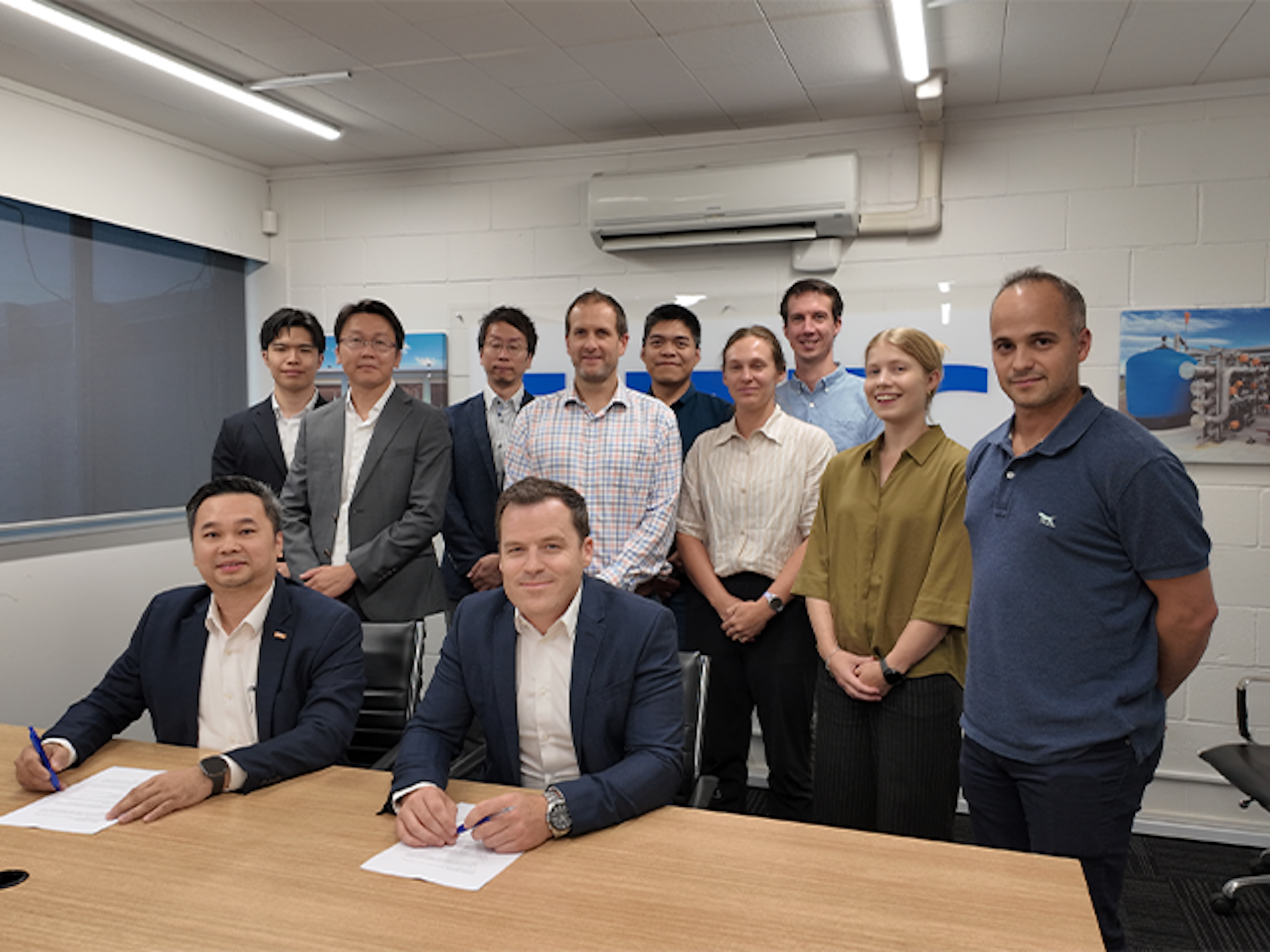 Filtec and Toray teams following the signing of a partnership agreement for UF membrane technology in Australia and New Zealand