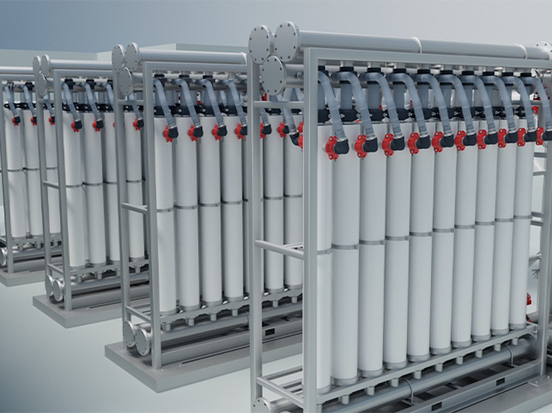 Toray ultrafiltration membrane rack system used in municipal drinking water treatment plants