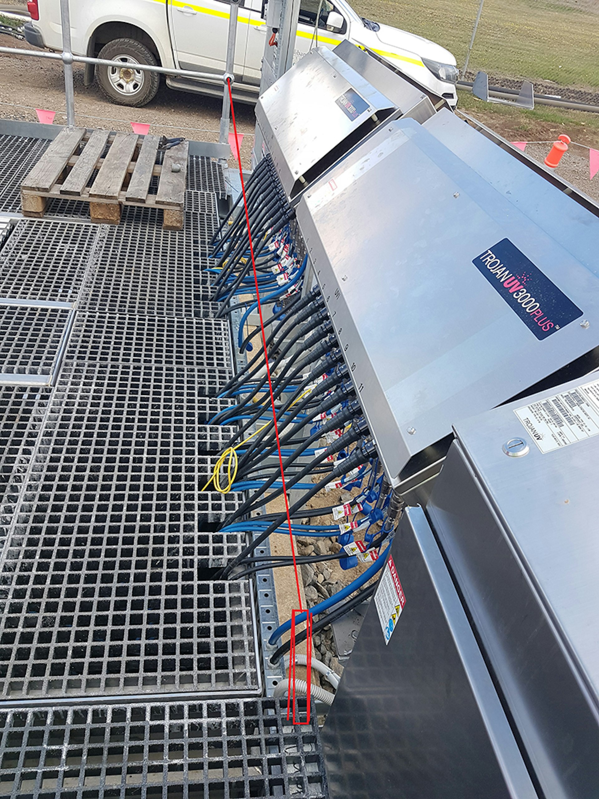 Electrical connections and cabling for UV disinfection system at Kyneton plant
