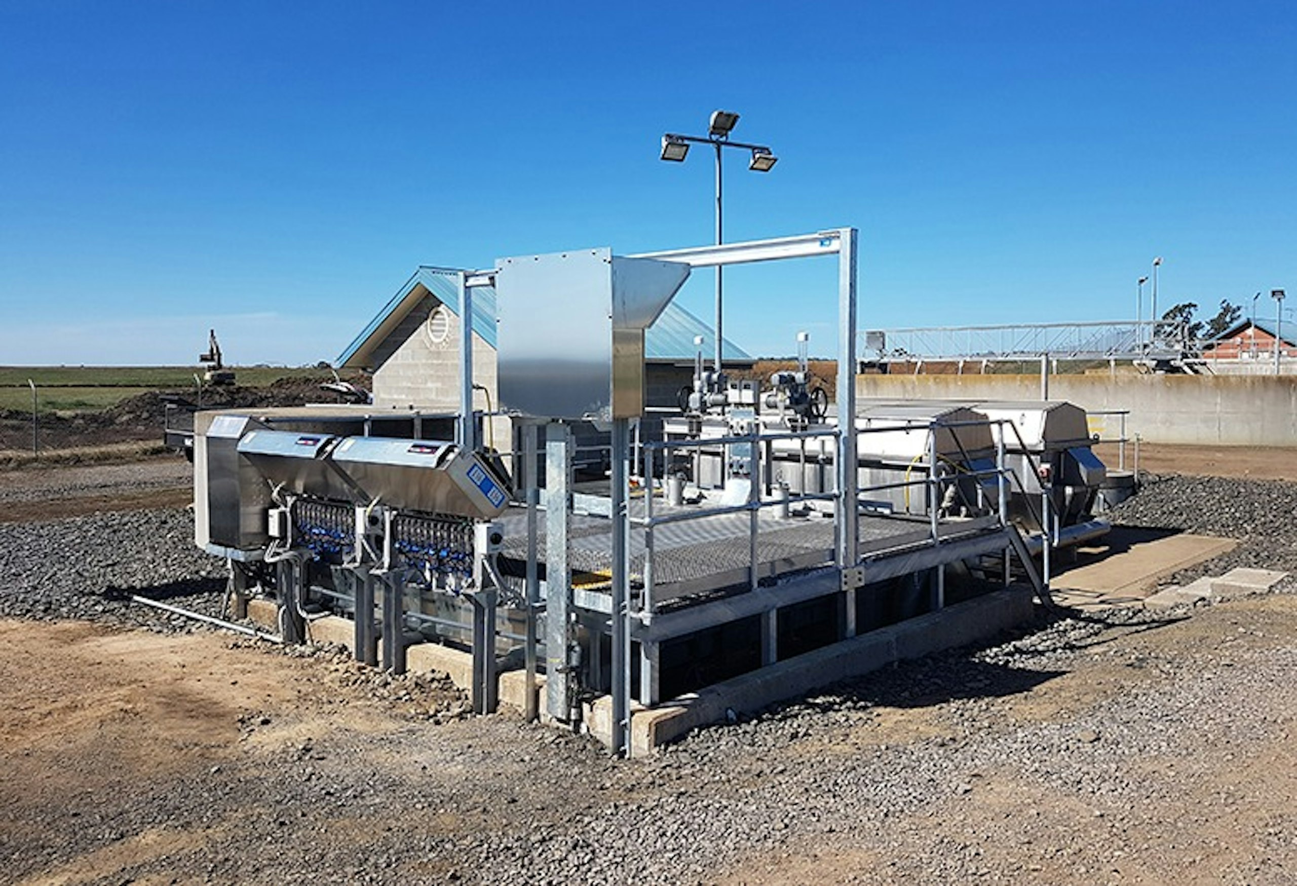 UV disinfection system installed on platform at Kyneton Water Reclamation Plant