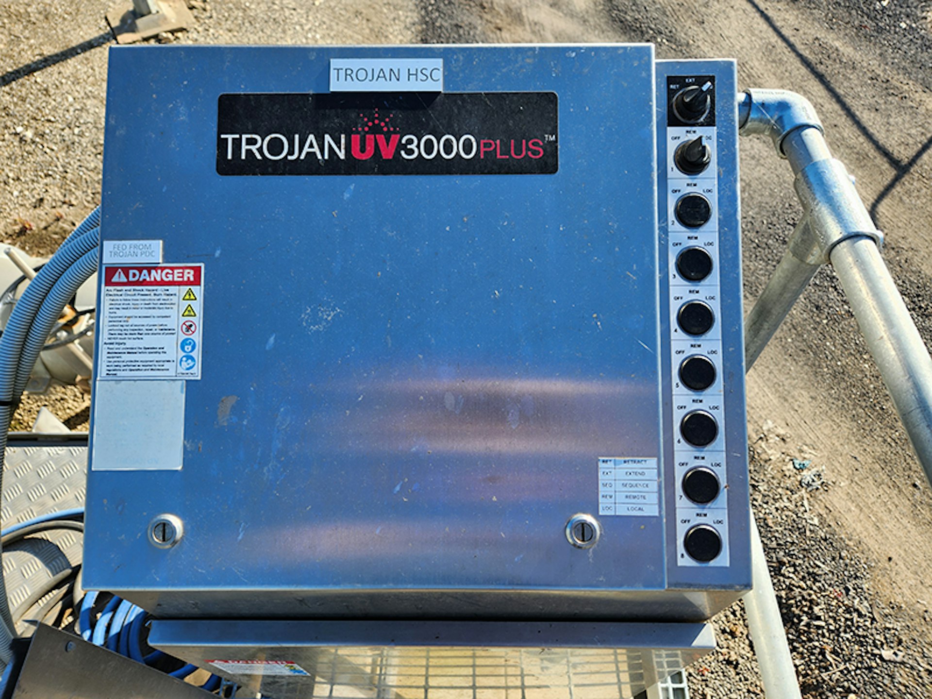 TrojanUV3000Plus control system installed for wastewater UV disinfection and reuse applications
