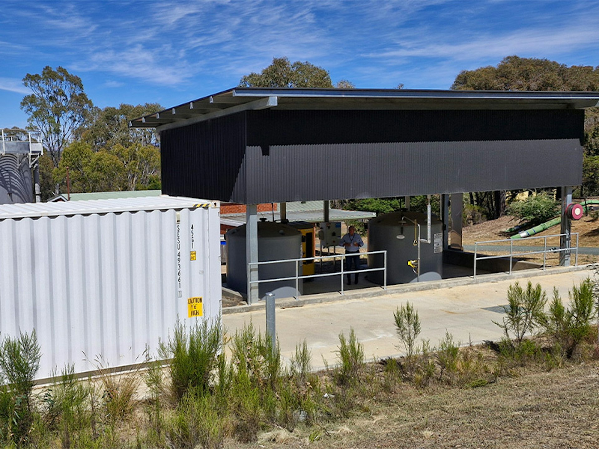 Containerised ultrafiltration plant installed alongside existing water treatment infrastructure in Victoria
