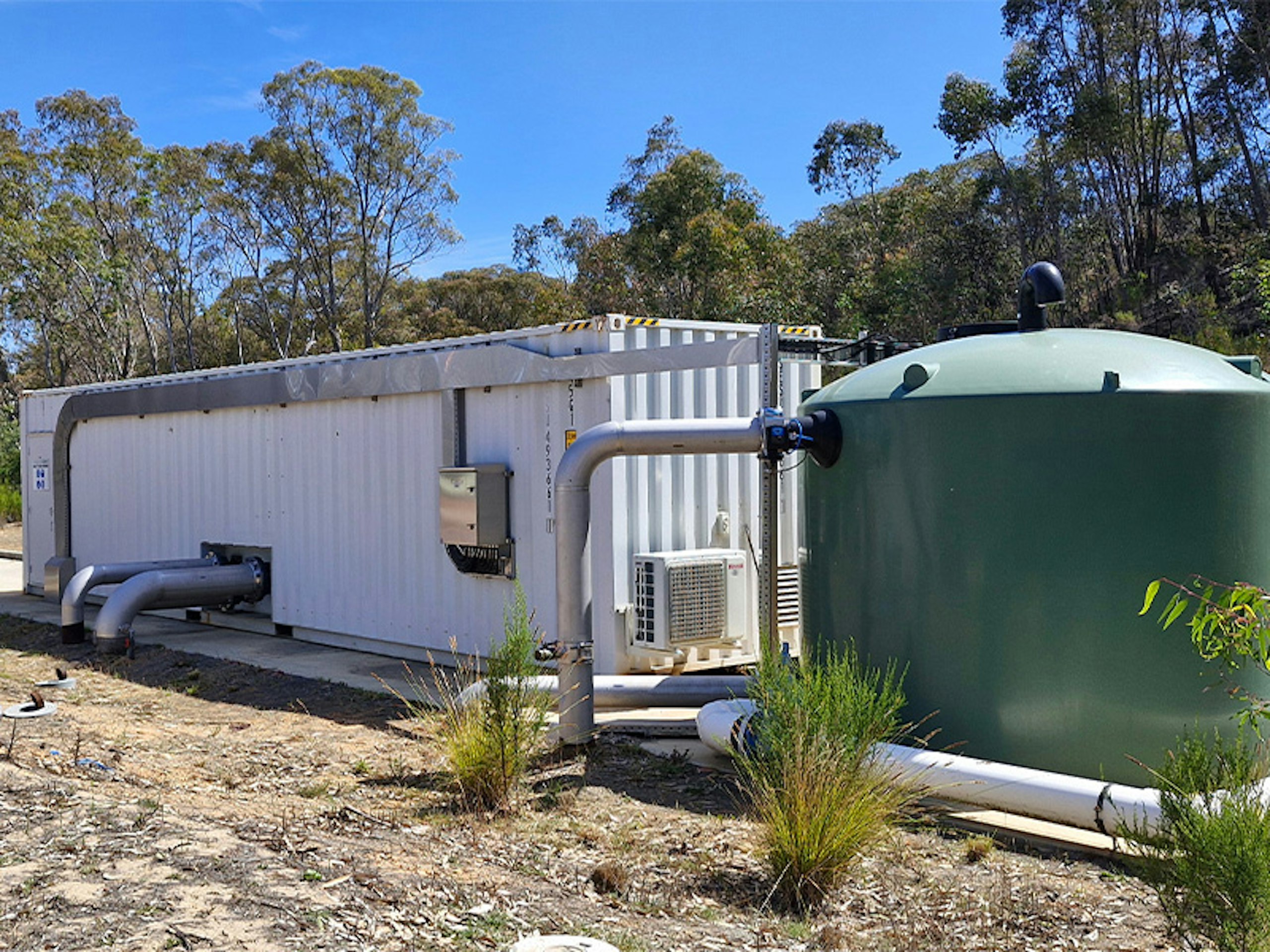 Packaged water treatment plant integrated with storage and process infrastructure on site