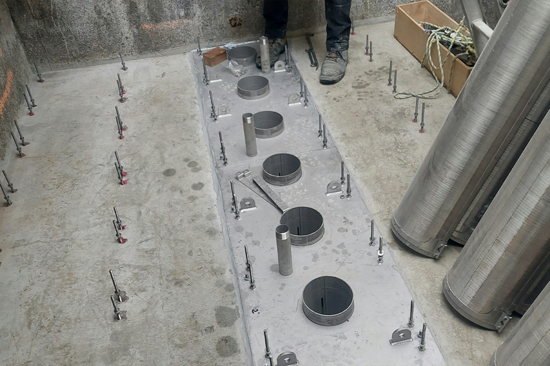 Installation of the Triton stainless-steel underdrain system during filter refurbishment