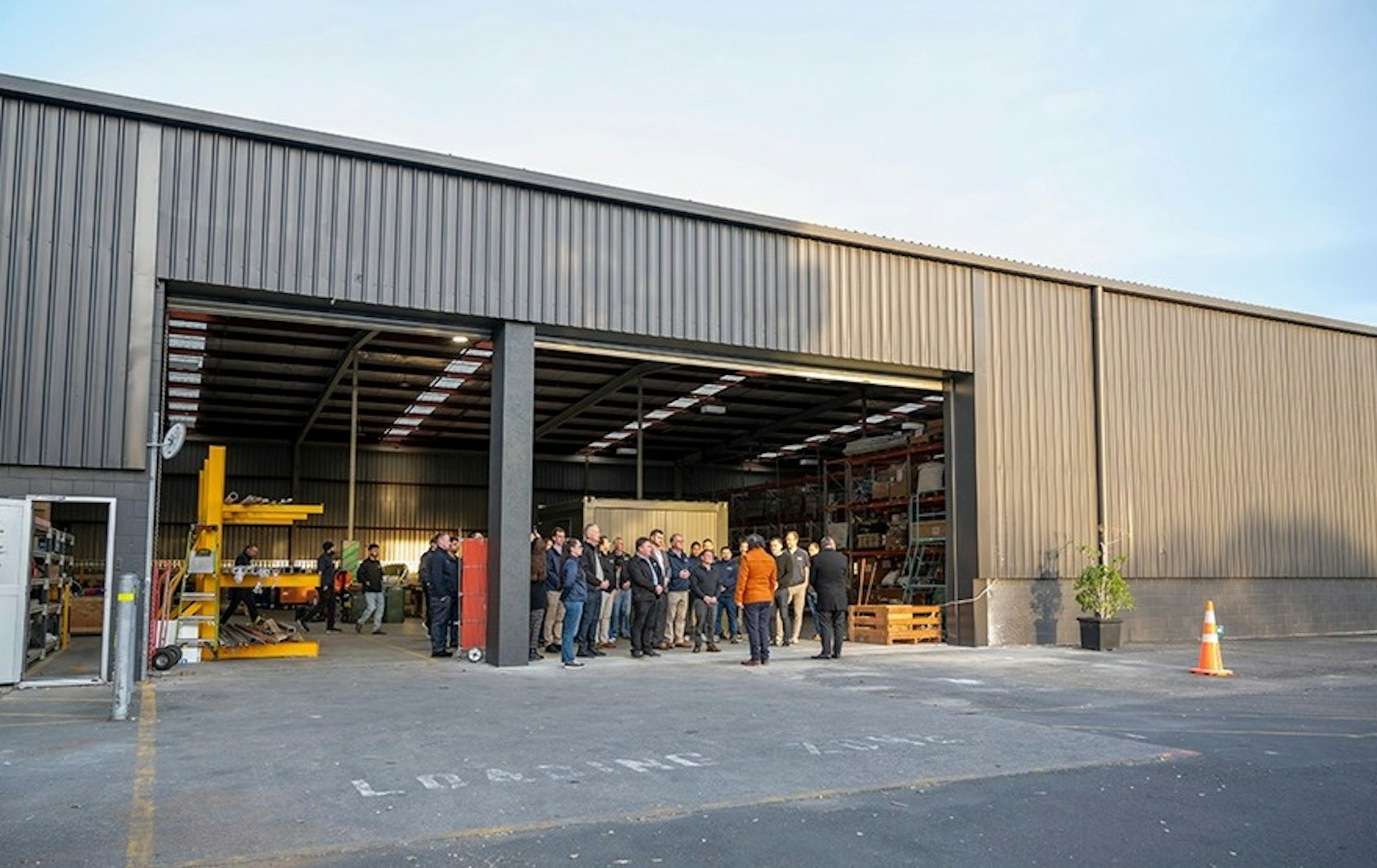FILTEC team gathered outside the fabrication and warehouse facility FILTEC team gathered outside the fabrication and warehouse facility